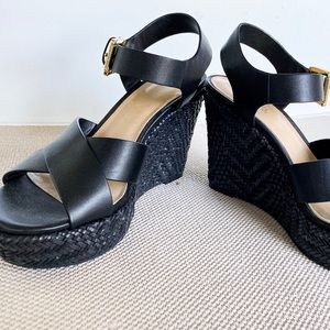 MK LEATHER WEDGE SANDAL